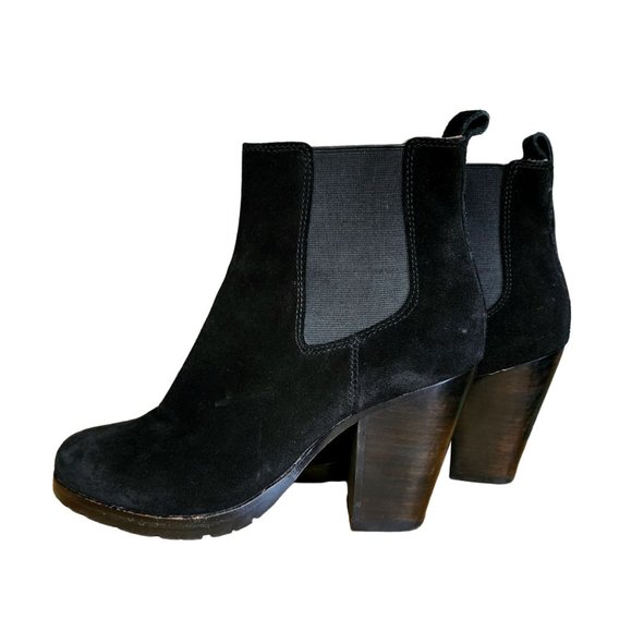 Frye Tate Black Suede Chelsea Ankle Booties Women's Size 7